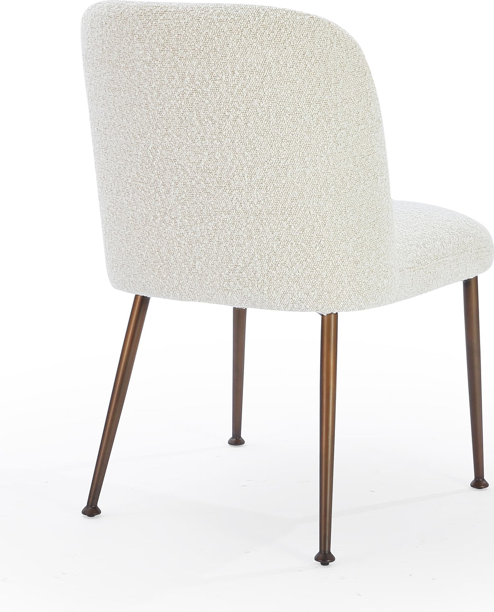 Avery Upholstered Dining Chair in Ricotta Boucle and Bronze Metal - View 6
