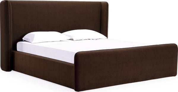 Bacall Velvet Upholstered Wingback Platform Bed in Cola (2026) - View 4