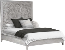 Coastal Chic Carved Platform Bed in Washed White - View 5
