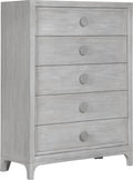 Coastal Chic Five-Drawer Chest in Washed White