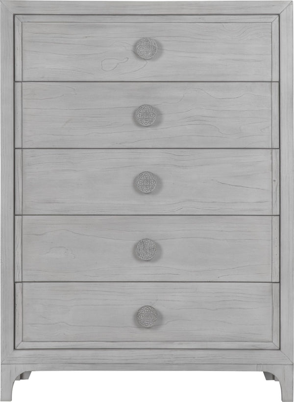 Coastal Chic Five-Drawer Chest in Washed White