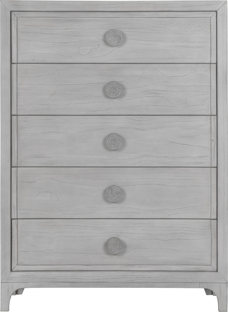 Coastal Chic Five-Drawer Chest in Washed White - View 4