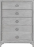 Coastal Chic Five-Drawer Chest in Washed White