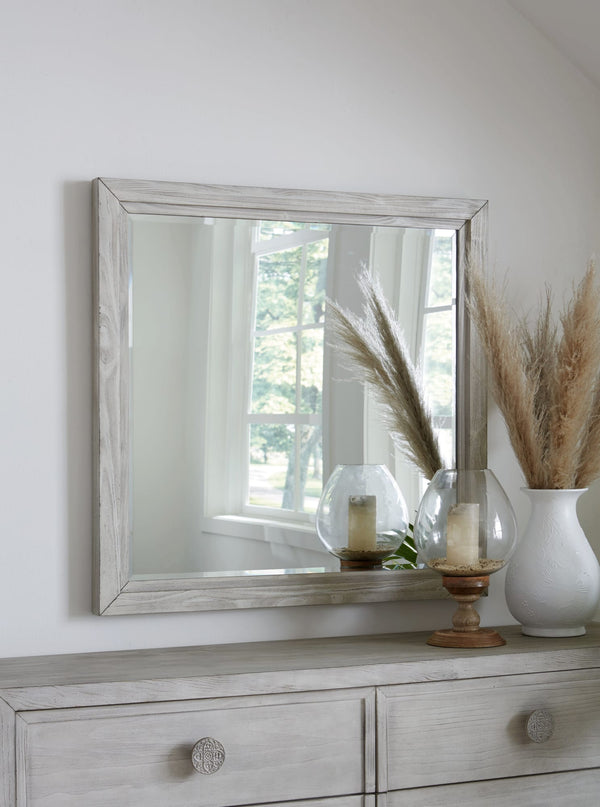 Coastal Chic Plain Mirror in Washed White