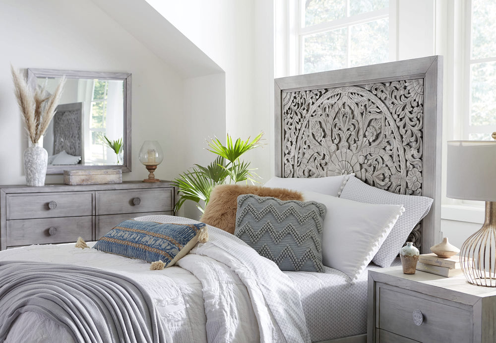 Coastal Chic Plain Mirror in Washed White - View 3