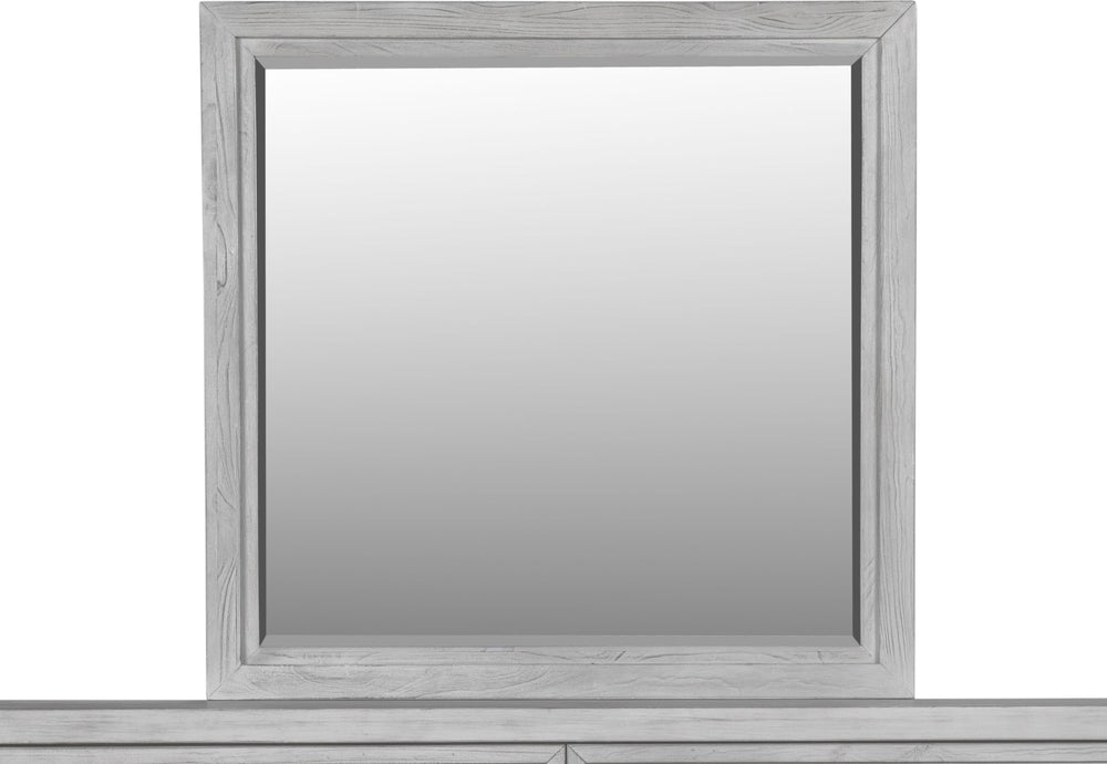 Coastal Chic Plain Mirror in Washed White - View 5