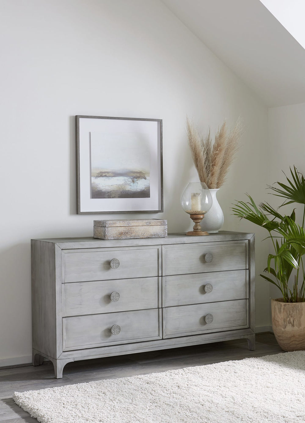 Coastal Chic Six-Drawer Dresser in Washed White