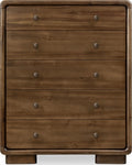 Bentley Five Drawer Acacia Wood Chest in Impala