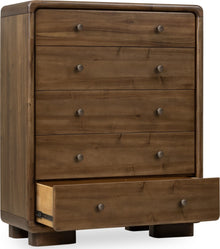 Bentley Five Drawer Acacia Wood Chest in Impala - View 4
