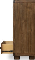 Bentley Five Drawer Acacia Wood Chest in Impala