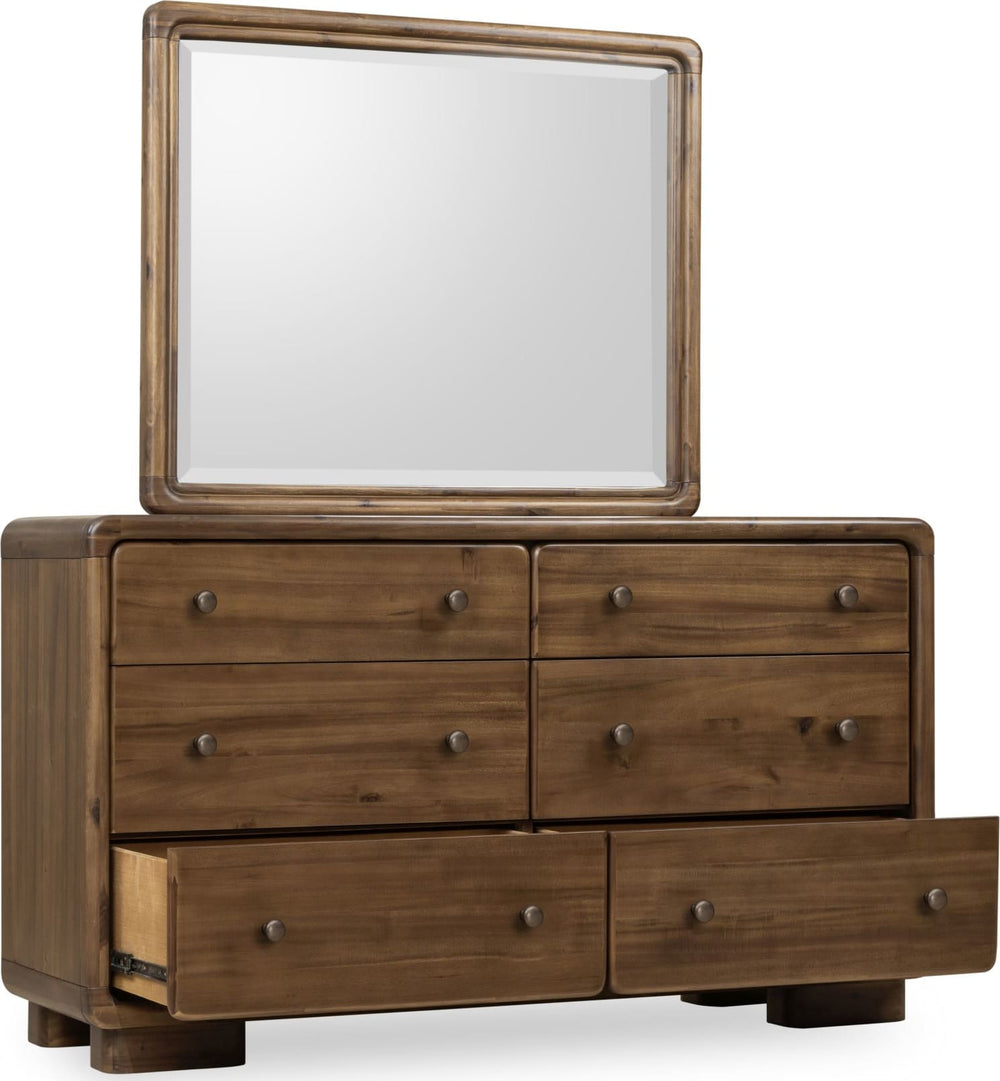 Bentley Six Drawer Acacia Wood Dresser in Impala - View 6