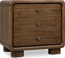 Bentley Three Drawer Acacia Wood Nightstand in Impala - View 3