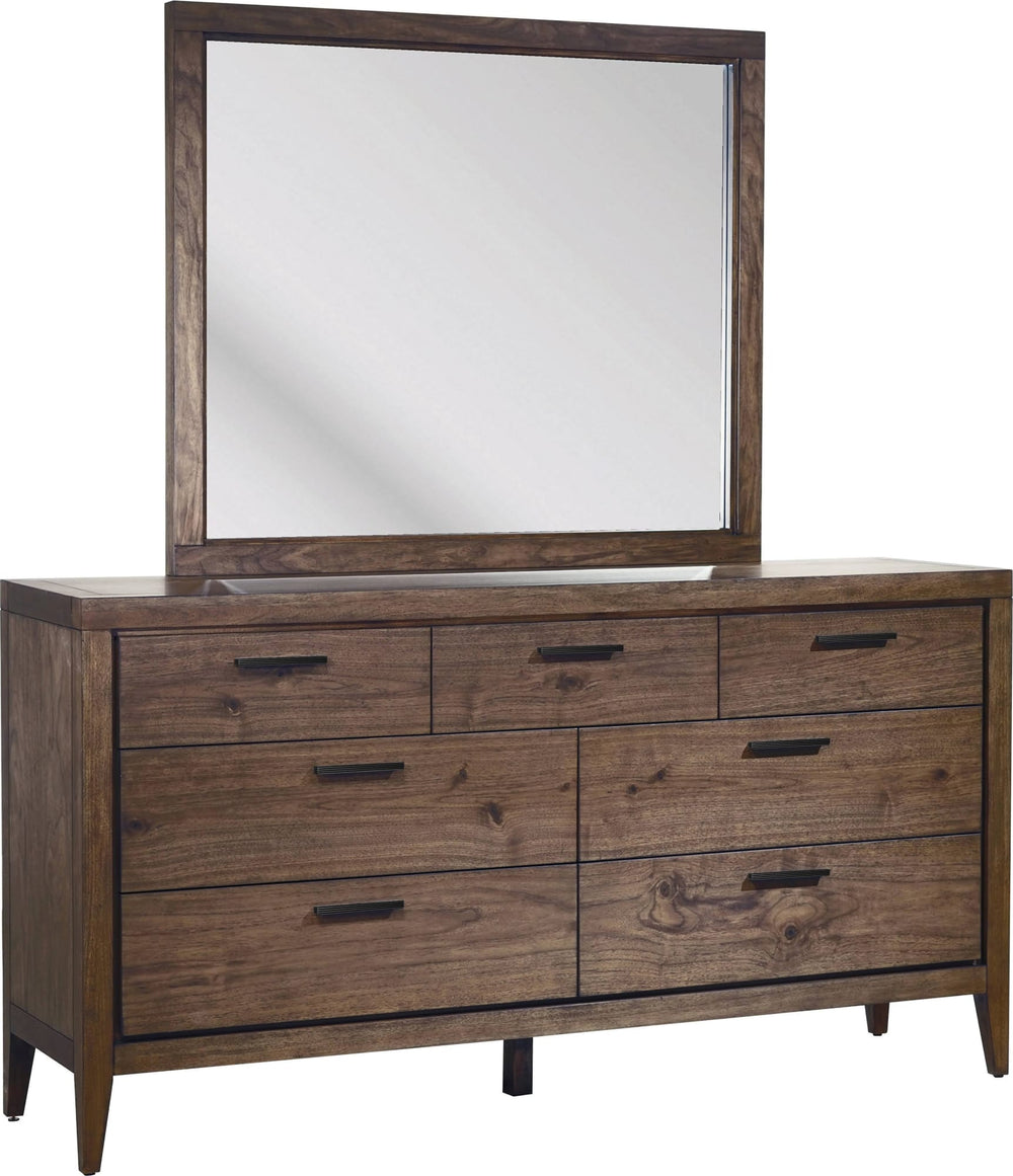 Beachwood Beveled Glass Landscape Mirror in Wild Oats Brown - View 4