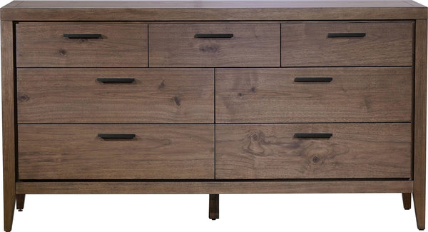 Beachwood Seven Drawer Walnut Dresser in Wild Oats Brown