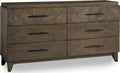 Brooks Six-Drawer Dresser in Wild Oats Brown