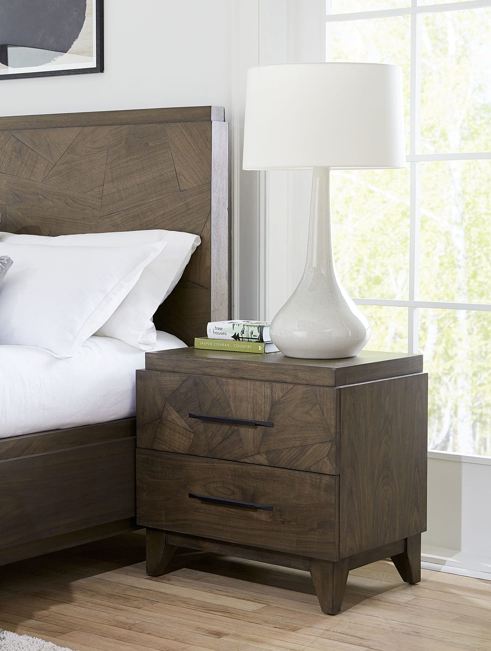 Brooks Two-Drawer Nightstand in Wild Oats Brown