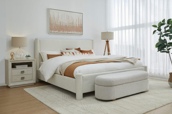 Burke Upholstered Platform Bed in Cottage Cheese Boucle alternate view