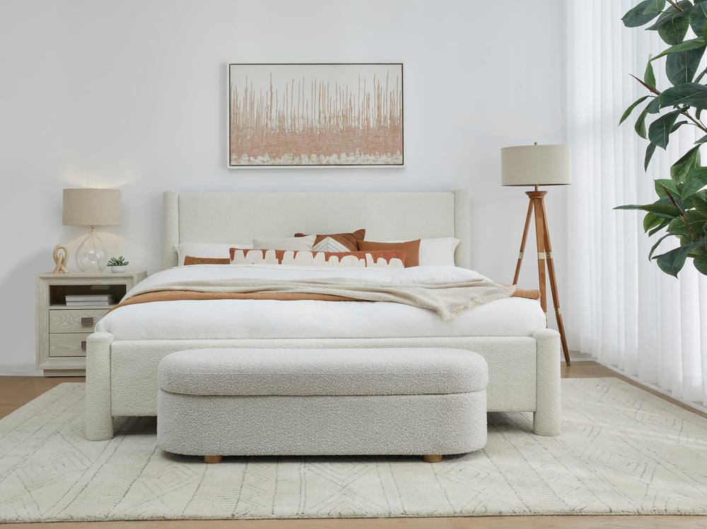 Burke Upholstered Platform Bed in Cottage Cheese Boucle (2026) - View 2