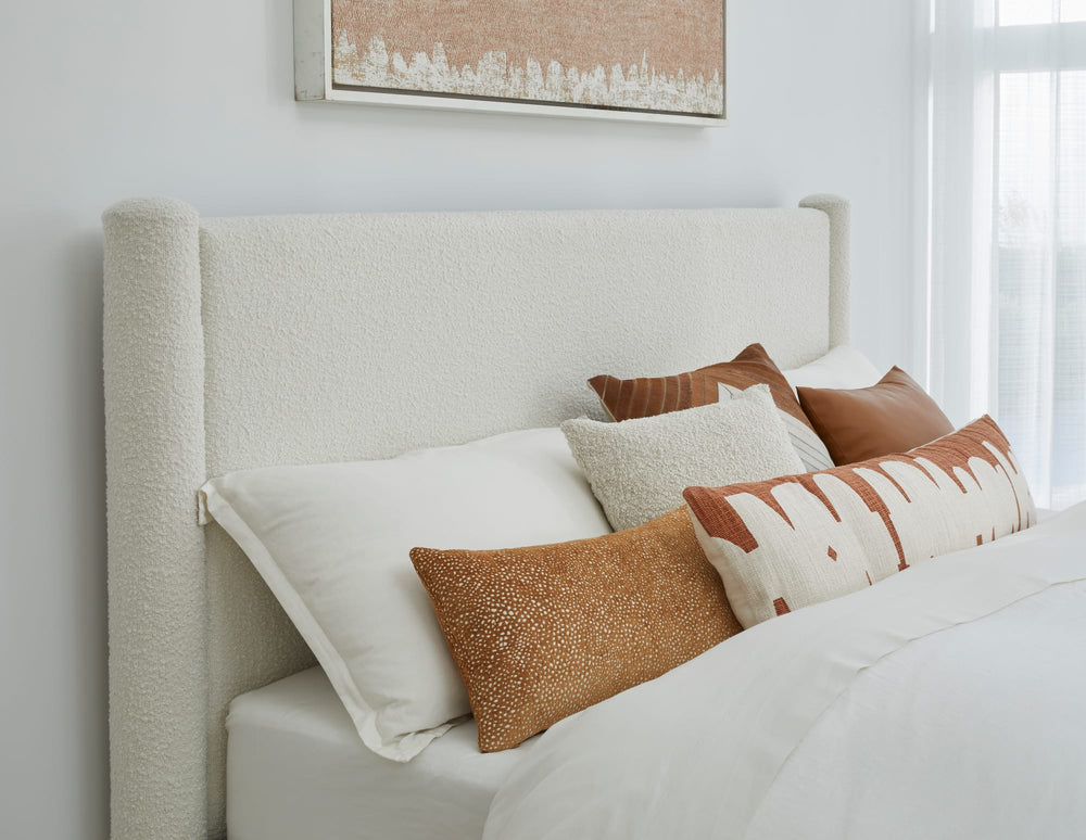 Burke Upholstered Platform Bed in Cottage Cheese Boucle (2026) - View 4