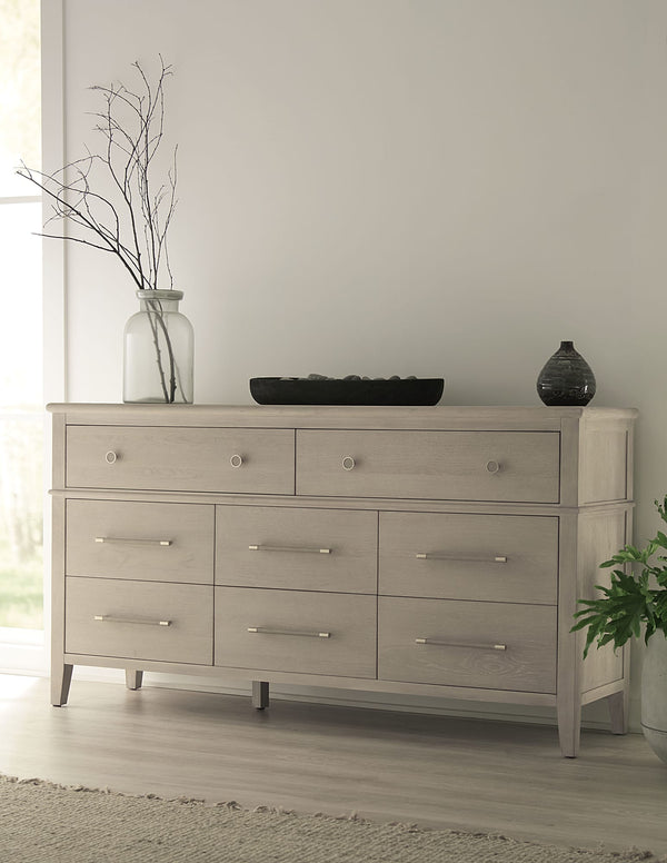 Carrington Eight Drawer Oak Wood Dresser in Chai alternate view