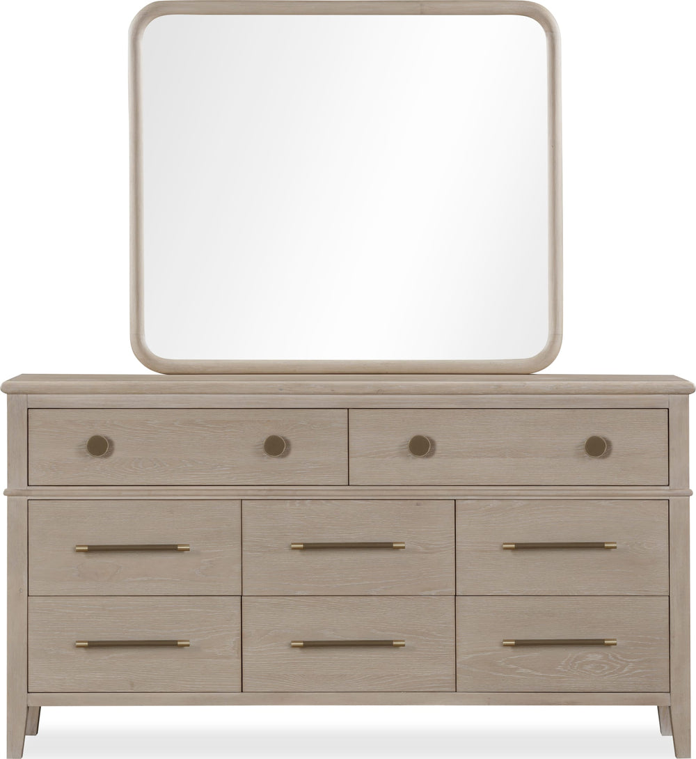 Carrington Eight Drawer Oak Wood Dresser in Chai - View 3