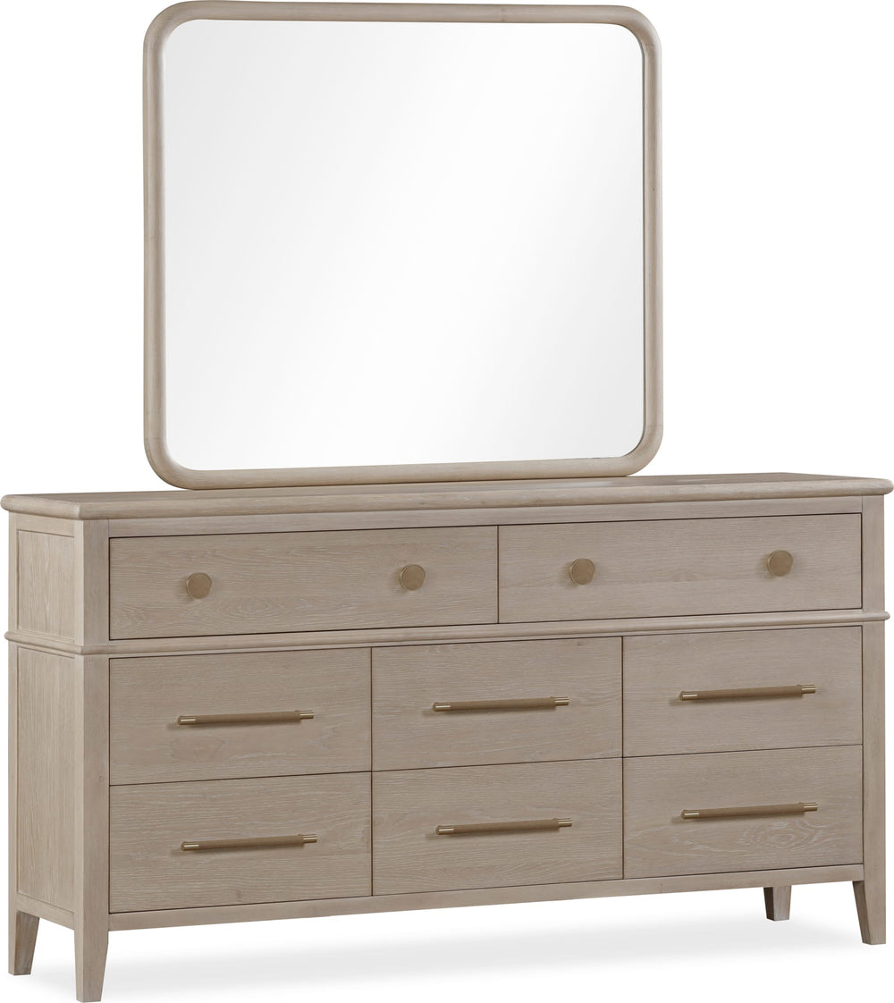 Carrington Eight Drawer Oak Wood Dresser in Chai - View 4