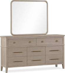 Carrington Eight Drawer Oak Wood Dresser in Chai - View 4