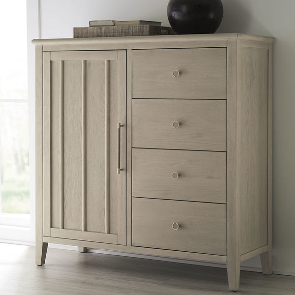 Carrington Six Drawer One Door Oak Wood Chest in Chai alternate view