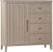 Carrington Six Drawer One Door Oak Wood Chest in Chai - View 4