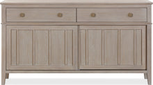 Carrington Two Drawer Two Door Oak Wood Sideboard in Chai - View 3