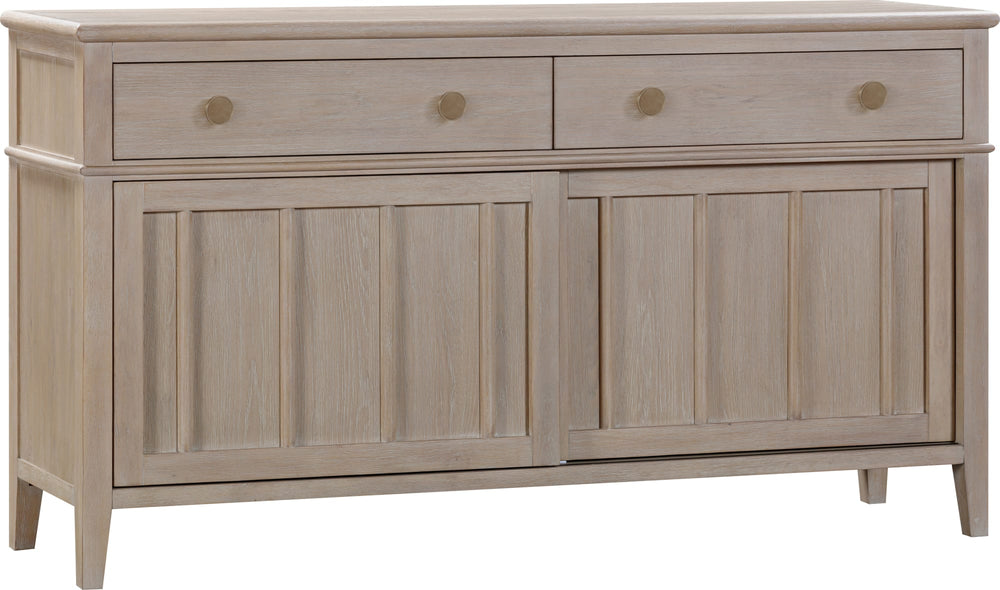 Carrington Two Drawer Two Door Oak Wood Sideboard in Chai - View 4