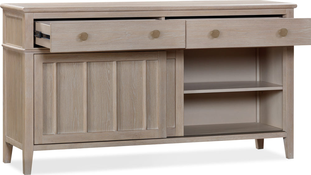 Carrington Two Drawer Two Door Oak Wood Sideboard in Chai - View 5