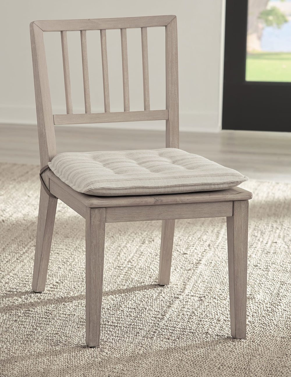 Carrington Wood Dining Chair with Detachable Cushion in Chai and Oat