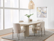 Cannon Stone Top Double Pedestal Extension Dining Table with Ivory Wood Base - View 3