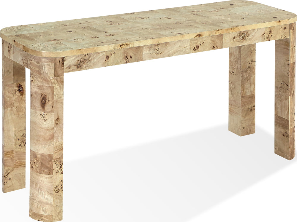 Caspian Mappa Burl Console Table in Amber Kiss - View 4