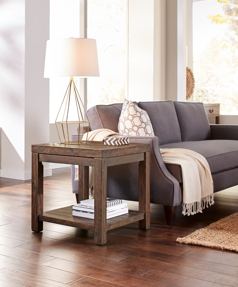 Charleston Reclaimed Wood Square Side Table in Smoky Taupe