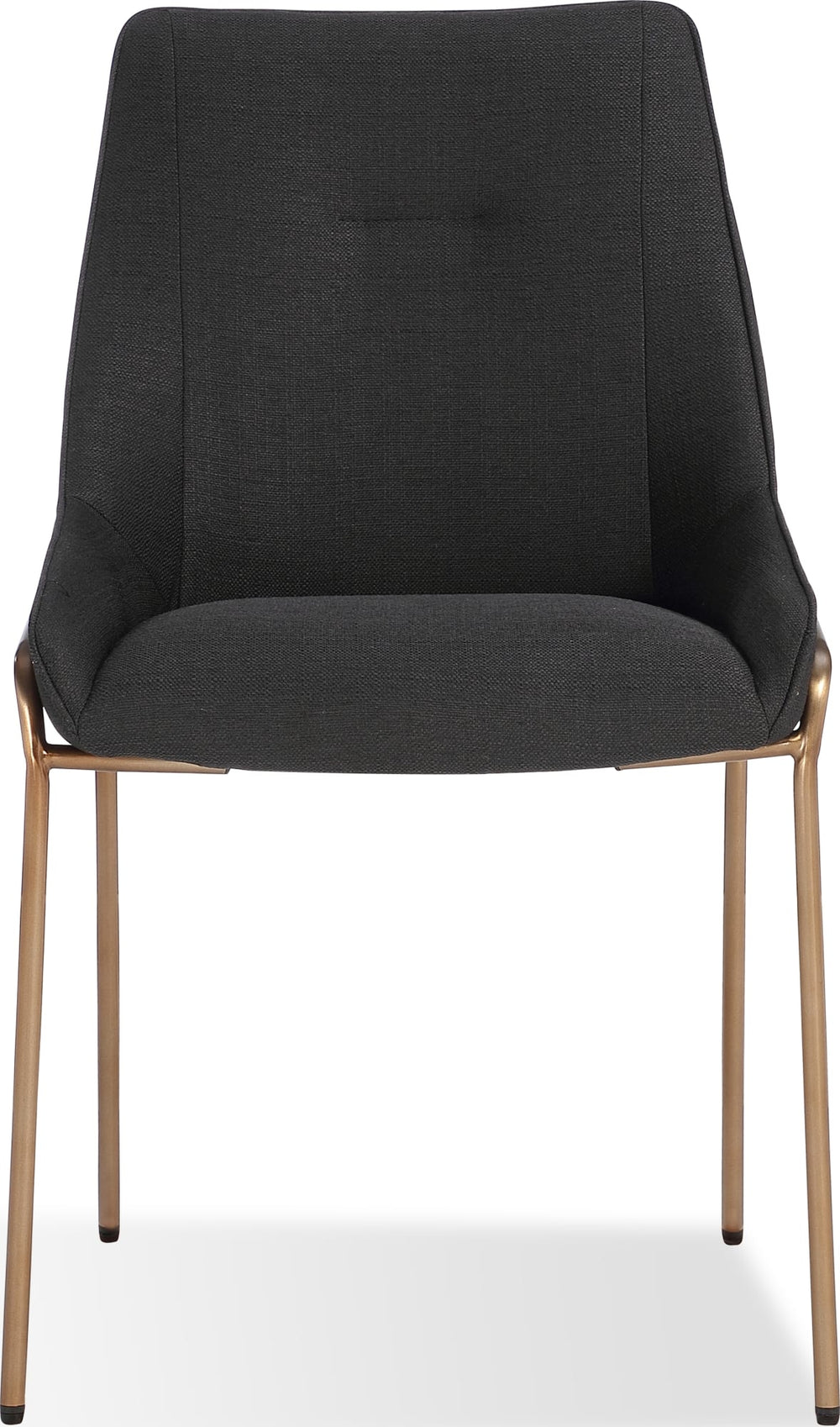 Cyrus Upholstered Dining Chair in Coal Fabric and Brushed Bronze Metal - View 5