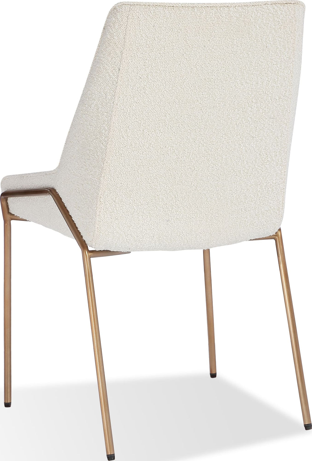 Cyrus Upholstered Dining Chair in Cottage Cheese Boucle and Brushed Bronze Metal - View 2