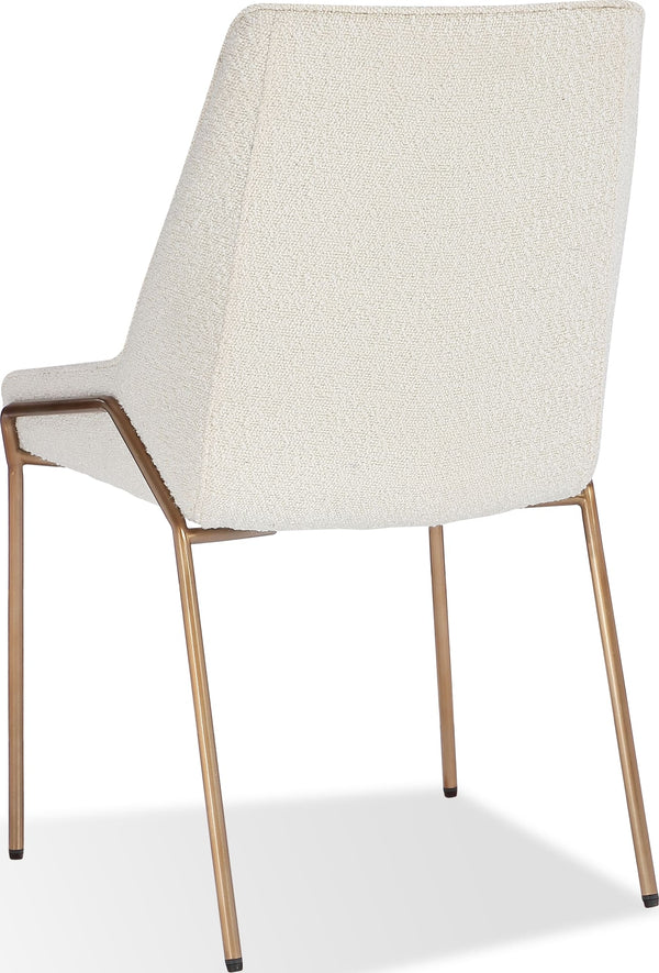 Cyrus Upholstered Dining Chair in Cottage Cheese Boucle and Brushed Bronze Metal alternate view