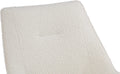 Cyrus Upholstered Dining Chair in Cottage Cheese Boucle and Brushed Bronze Metal