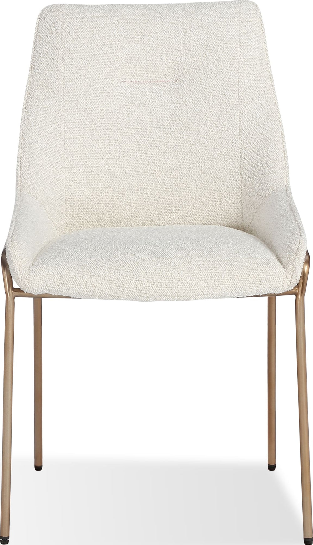Cyrus Upholstered Dining Chair in Cottage Cheese Boucle and Brushed Bronze Metal - View 5