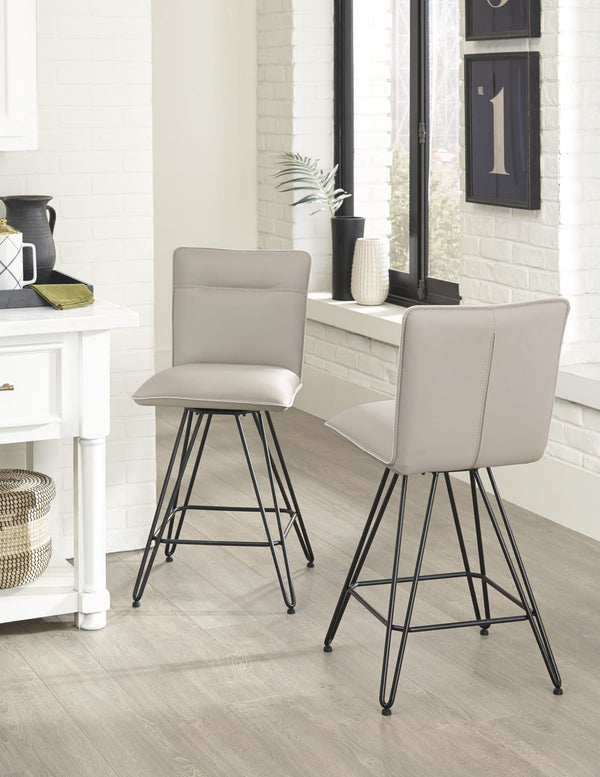 Demi Hairpin Leg Swivel Counter Stool in Taupe alternate view