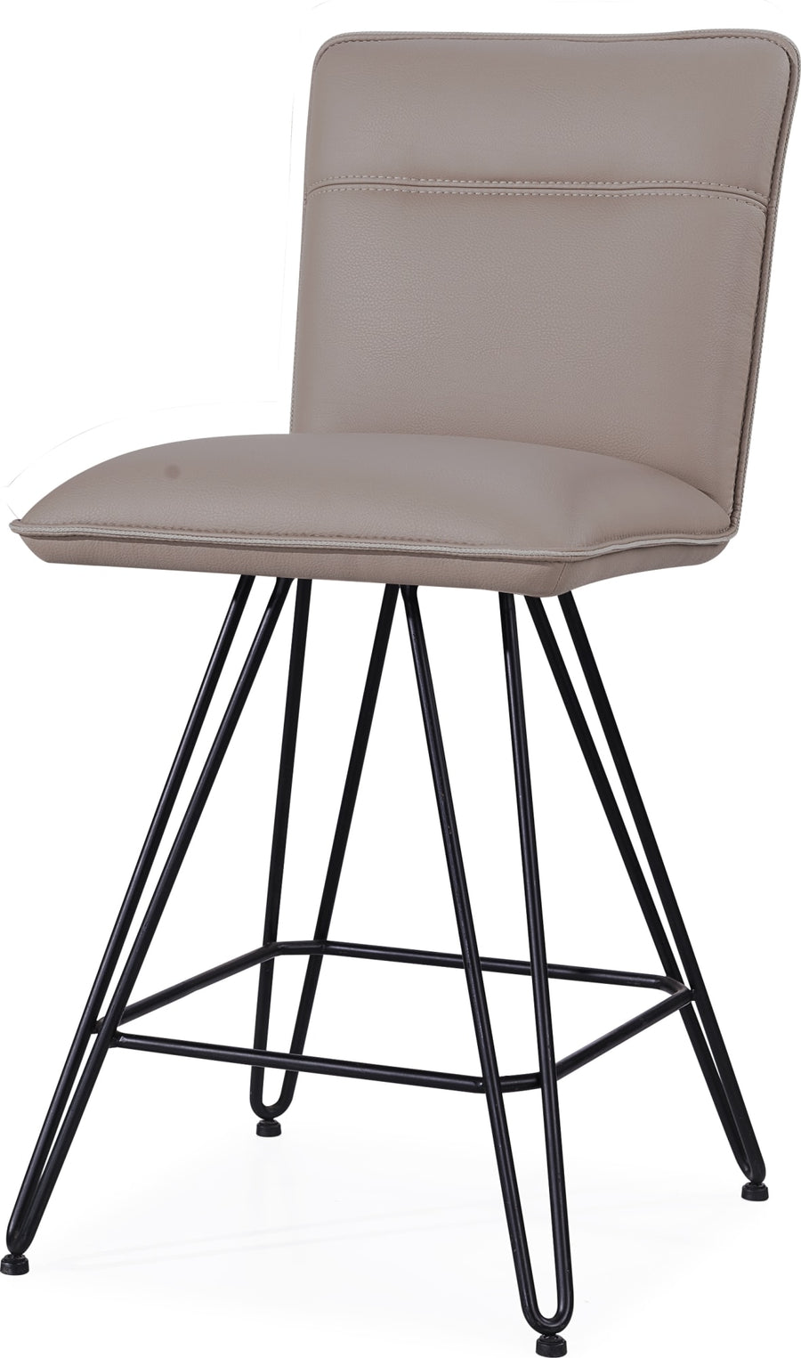 Demi Hairpin Leg Swivel Counter Stool in Taupe - View 2