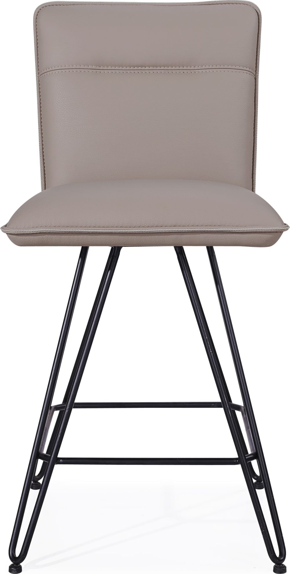 Demi Hairpin Leg Swivel Counter Stool in Taupe - View 3