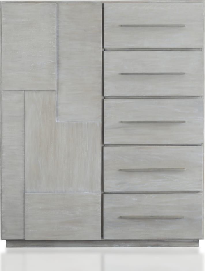 Driftwood Five Drawer One Door Sweater Chest in Cotton Grey - View 3