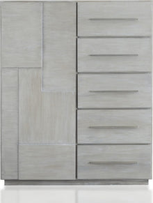 Driftwood Five Drawer One Door Sweater Chest in Cotton Grey - View 3