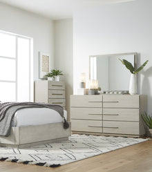 Driftwood Floating Glass Mirror in Cotton Grey - View 2