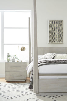 Driftwood Two Drawer Nightstand in Cotton Grey - View 2