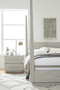 Driftwood Two Drawer Nightstand in Cotton Grey