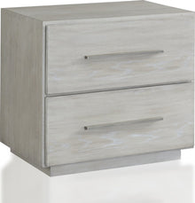 Driftwood Two Drawer Nightstand in Cotton Grey - View 3